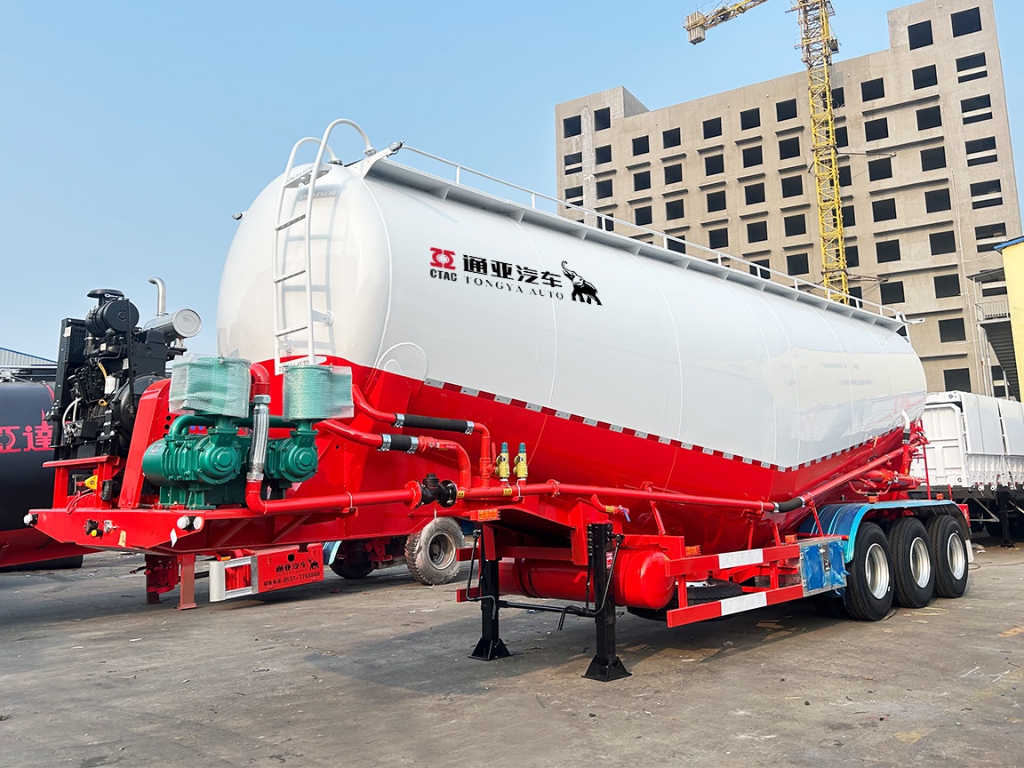 3 Axle Bulk Cement Tanker Smei Trailer with Air Compressor