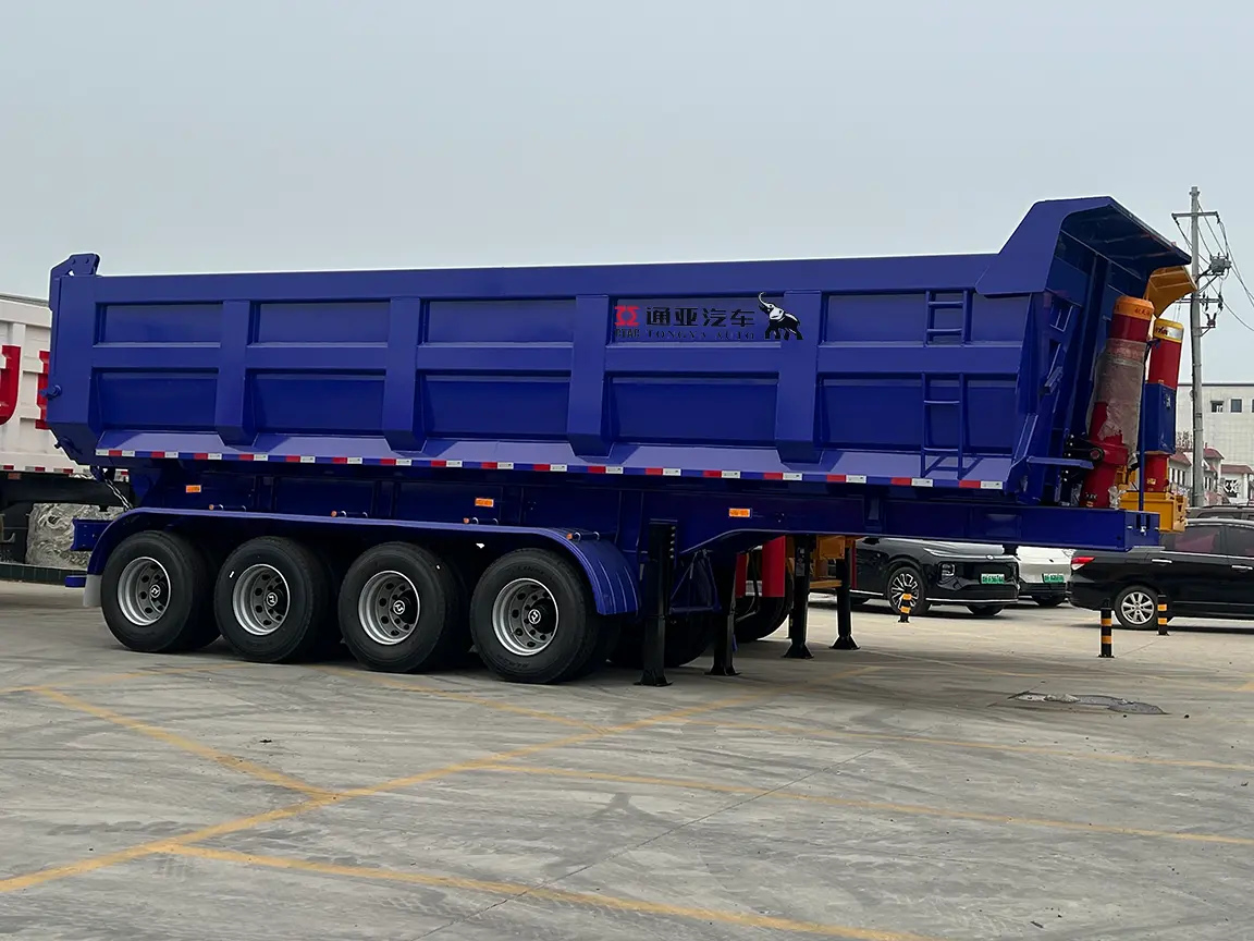 4-Axle Dump Semi Trailer — 50 Ton Hydraulic Tipper Semi Trailer