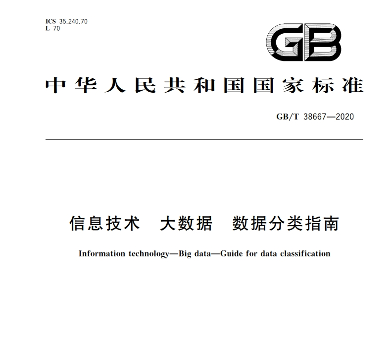 信息技术大数据数据分类指南  GB/T 38667-2020