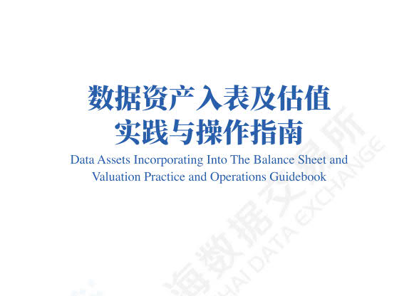 上海数据交易所《数据资产入表及估值实践与操作指南》