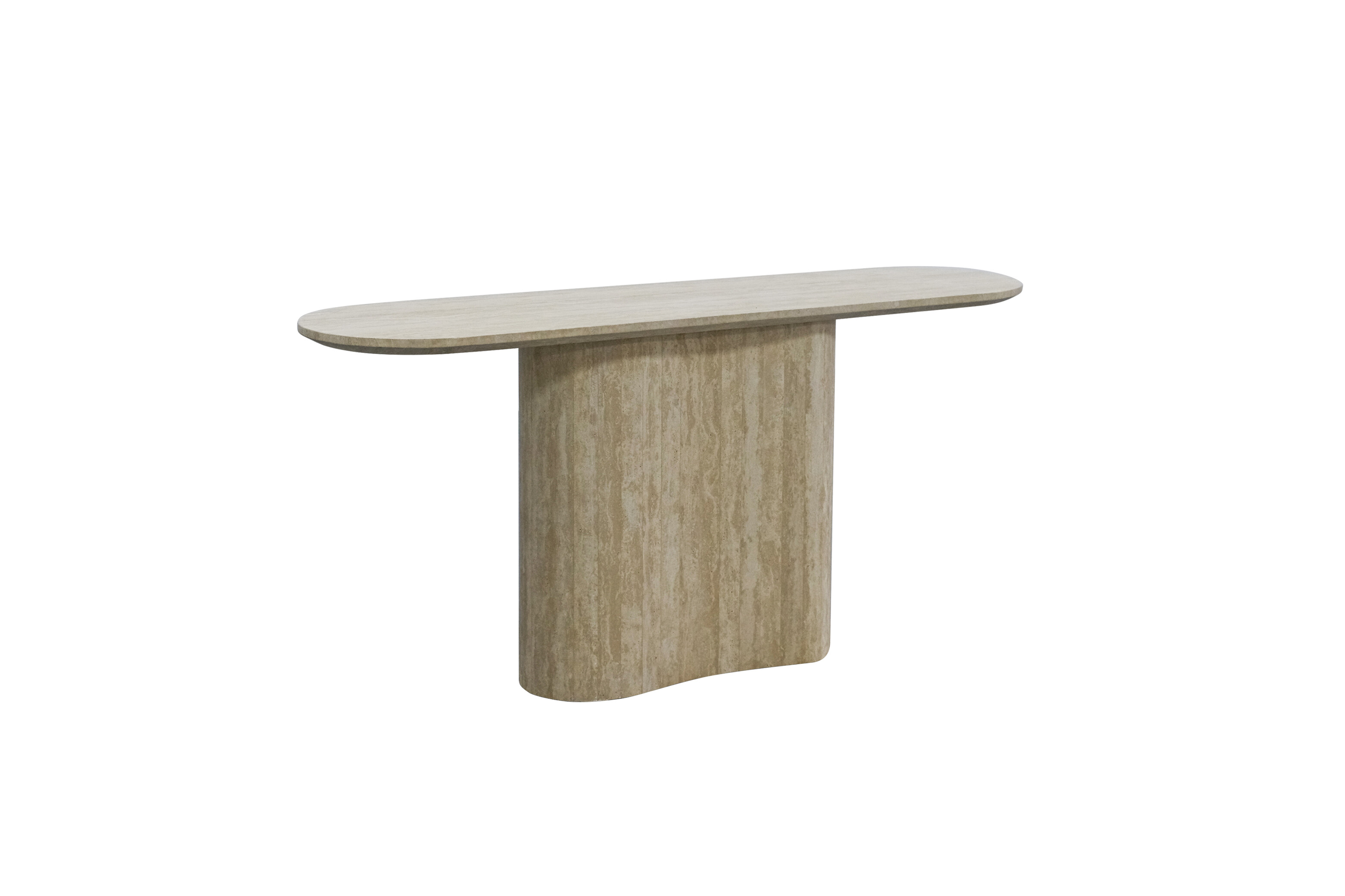 异形台脚米白洞边柜