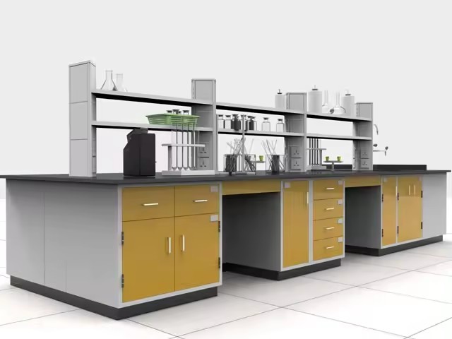 实验台主要材质采用优质冷轧钢板与实芯理化板