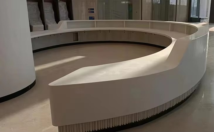 固体表面前台大型医院诊所接待台 U 形护理站