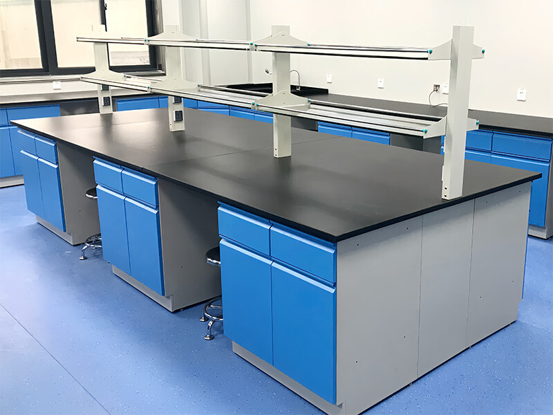 Chemical laboratory furniture lab tables withe cabinet steel lab bench