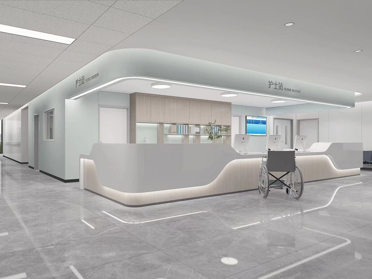 医技楼L形护士站-医用人造厂台面的分诊台护士站工厂 医技楼L形护士站-医用人造厂台面的分诊台护士站工厂