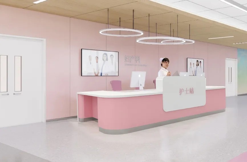 护士站是医院的重要服务窗口，我们为其配置了多科室的定制化护士站。护士站采用人体工程学设计