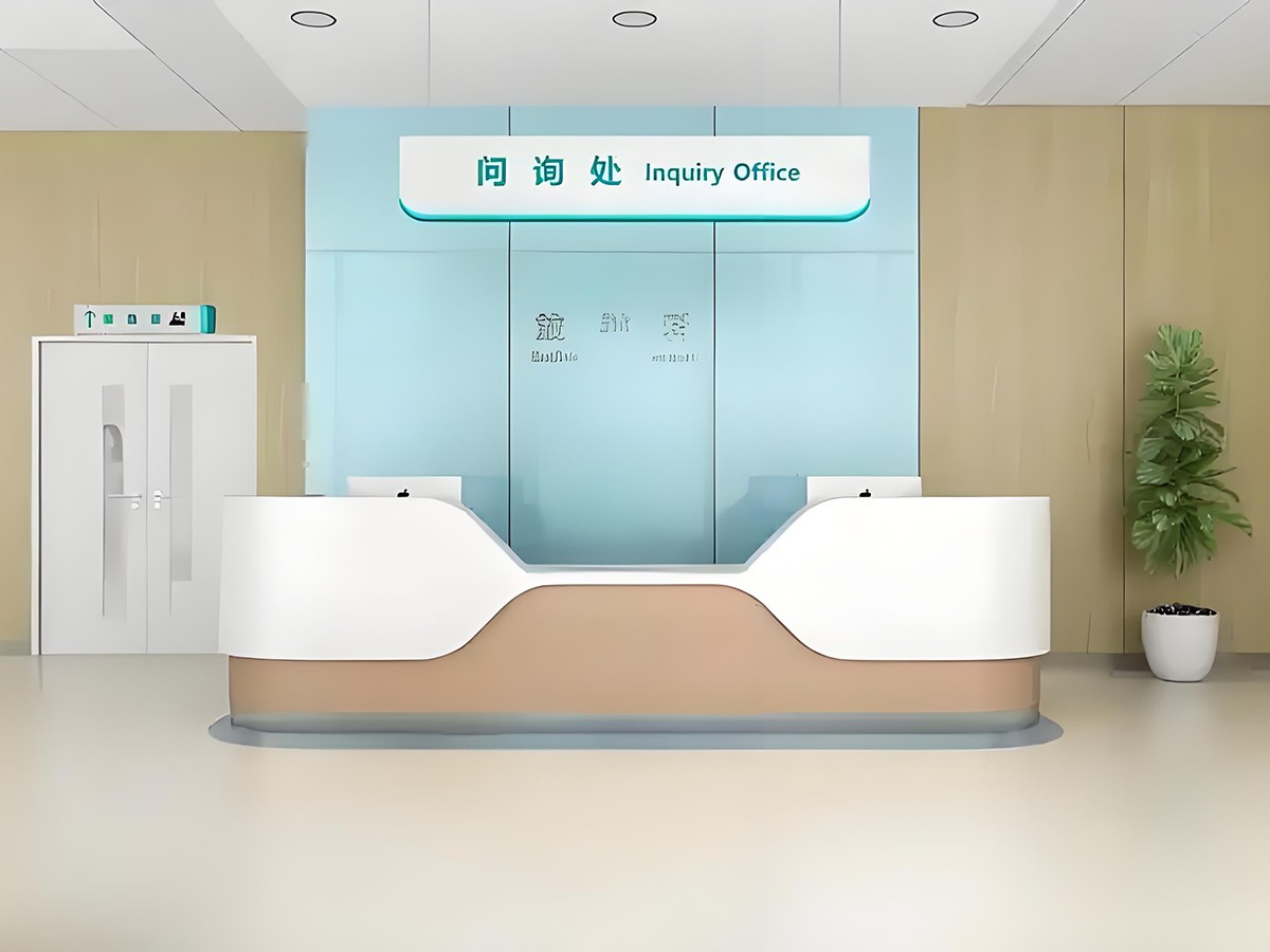 电解钢材料 钢制U形护士站 白色人造石台面，医院护士站厂家