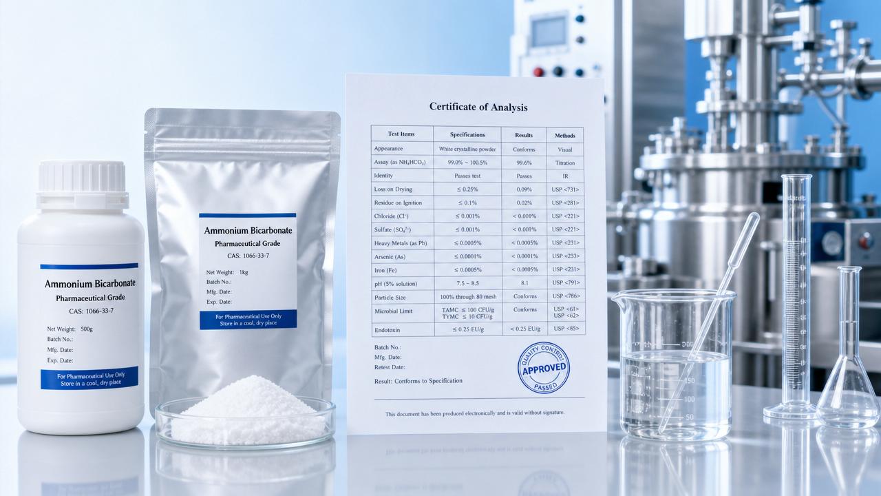 ammonium bicarbonate碳酸氢铵在医药中的应用，采购前先看哪些指标