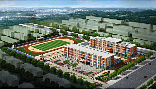 宁津城区小学鸟瞰