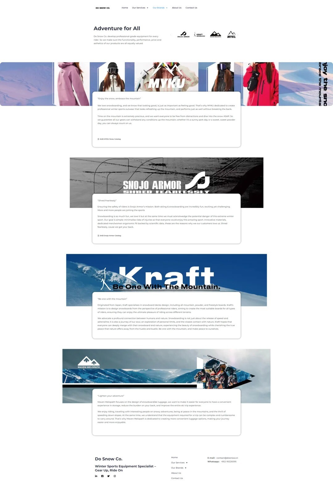 滑雪设备英文官网案例分享