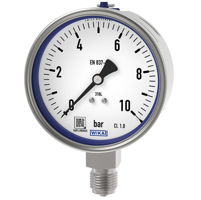 WIKA 232.50 & 233.50 Industrial Pressure Gauges All Stainless Steel EN 837-1 Compliant