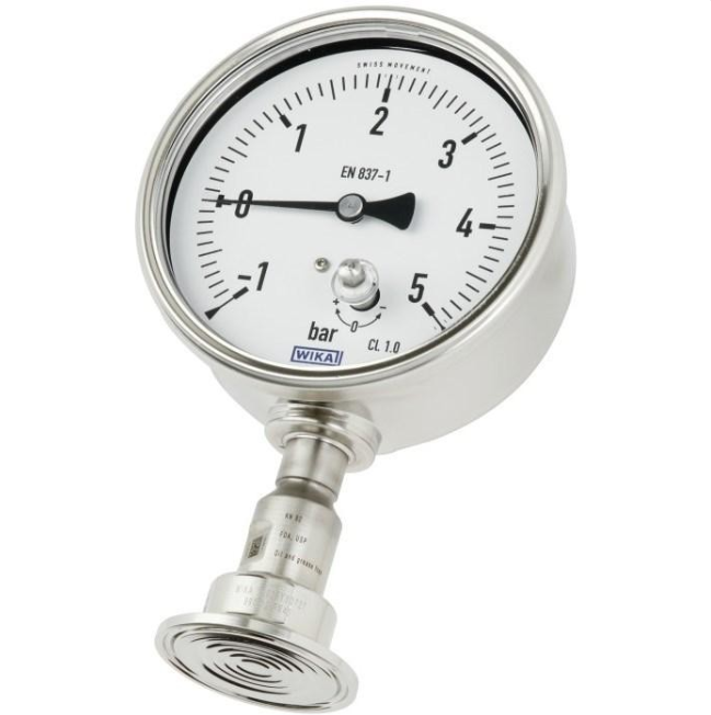 WIKA DSS22P Pressure Gauge In Hygienic Design With Mounted Diaphragm Seal With Clamp Connection