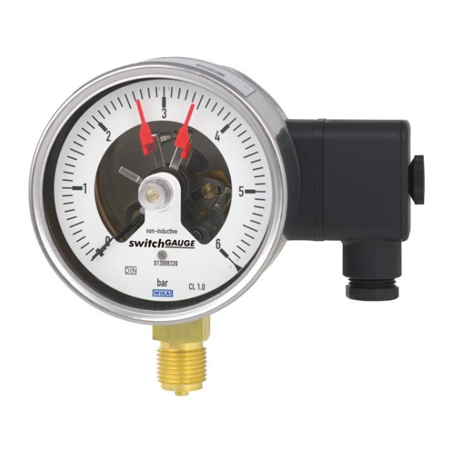 WIKA PGS21 Series Bourdon Tube Pressure Gauge With Switch Contacts Stainless Steel Case