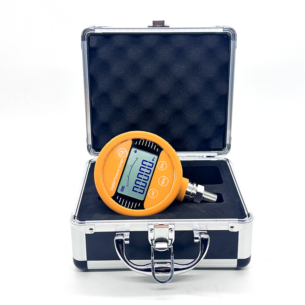 高精度精密数字压力表纯英文（黄色表盘）