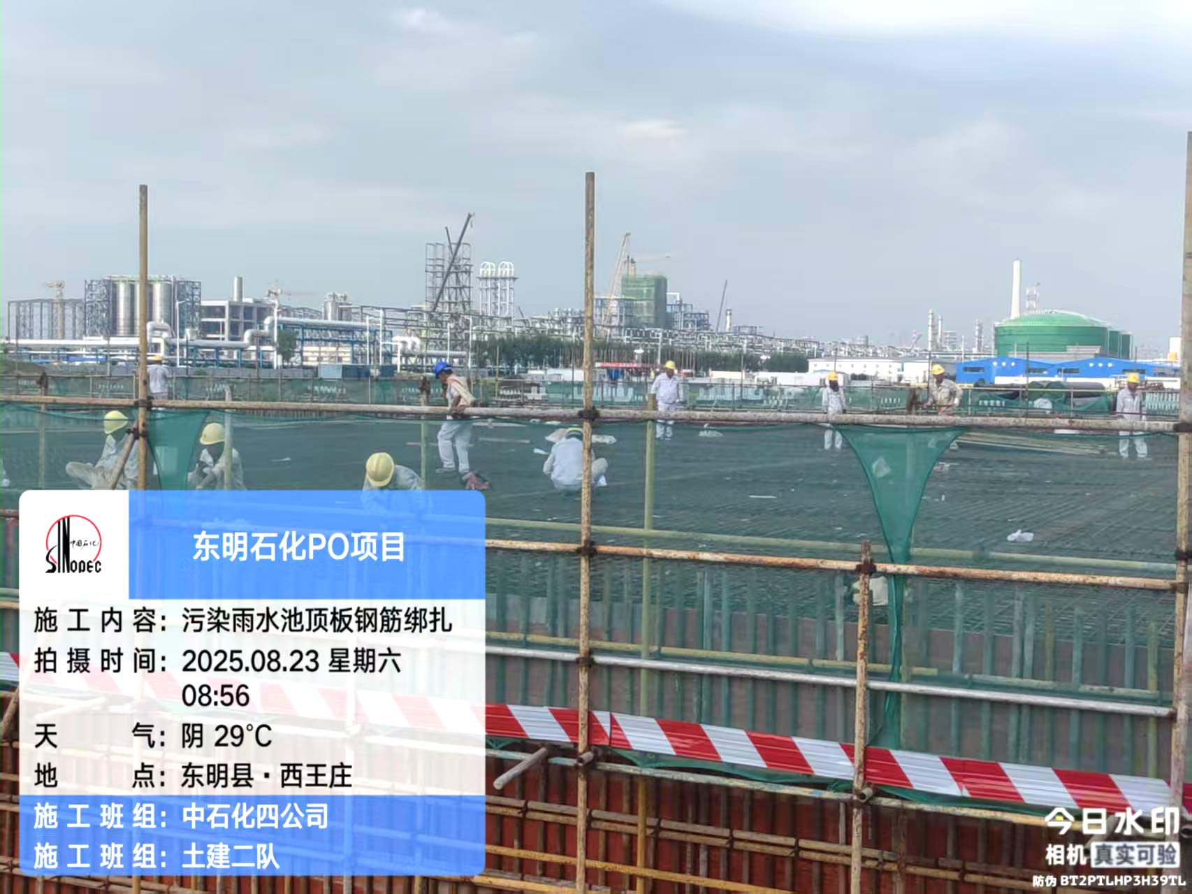 2025年8月23日，盘锦北方华锦联合石化项目、菏泽东明石化PO/SM项目现场施工进度