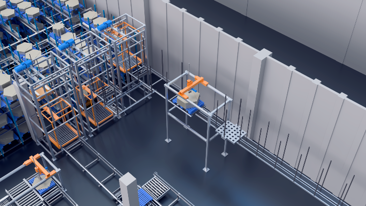 开料钻孔车间&立库输送系统动画演示