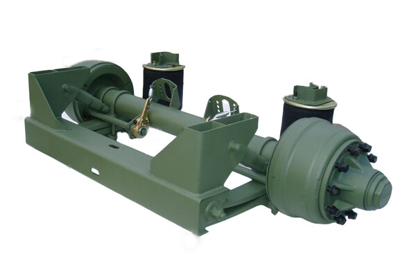 Military 13-ton axle with crossmember and air suspension assembly