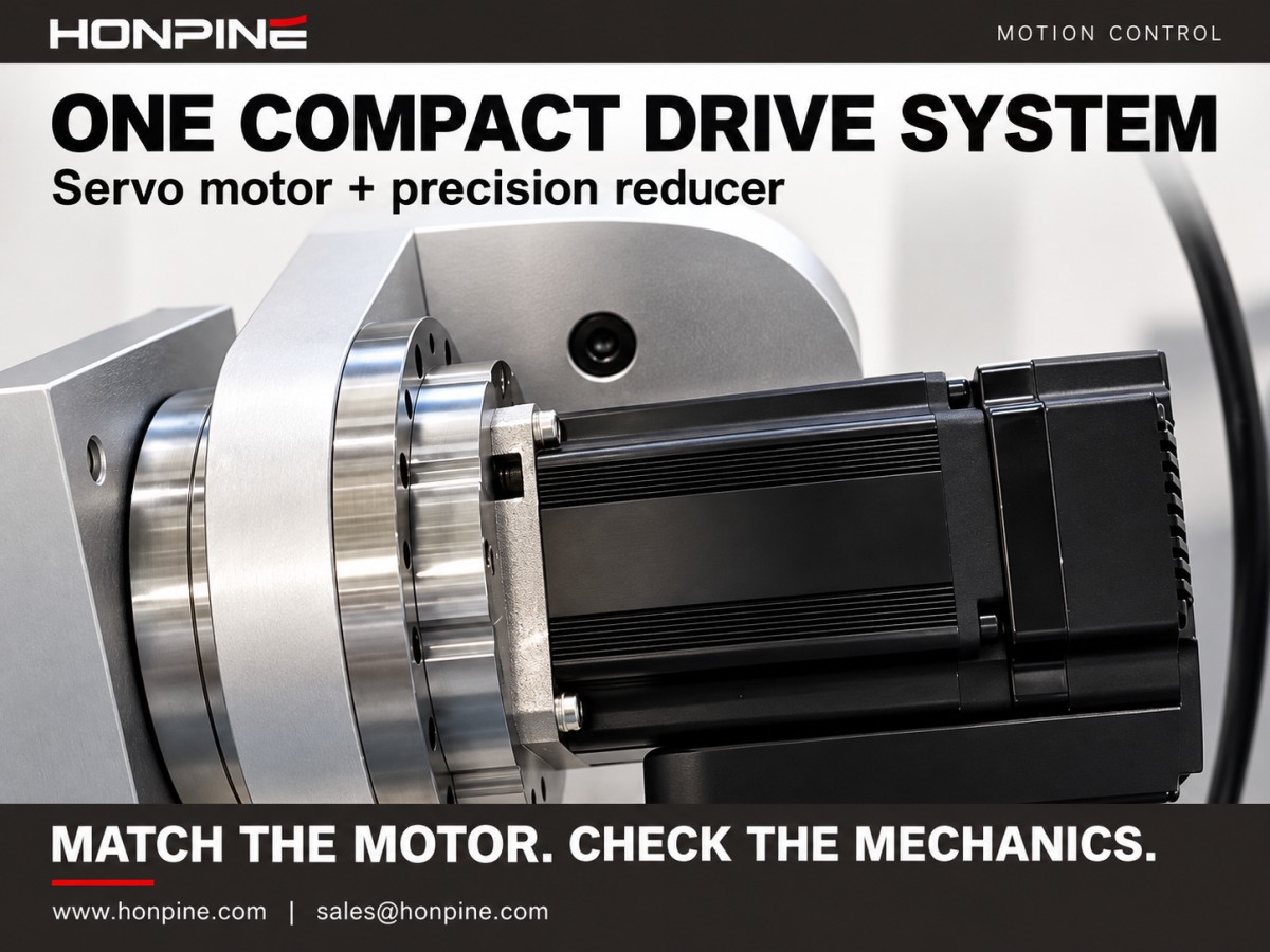 Servo motor coupled to a precision gear reducer