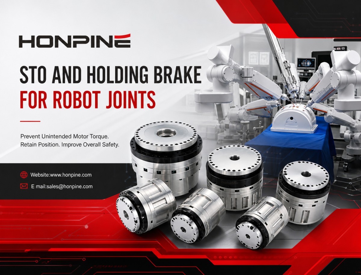 harmonic drive robot joint motor with brake
