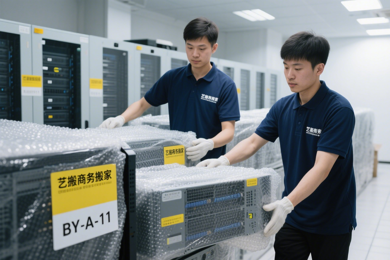 搬迁中 艺搬团队机房包装