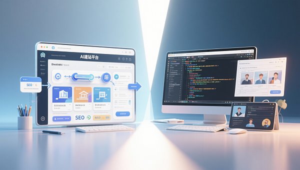 AI 建站和传统网站建设有什么区别?对企业交付和维护的影响 AI 建站和传统网站建设有什么区别?对企业交付和维护的影响