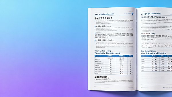 易营宝AI翻译引擎效果支持小语种混合排版吗？比如越南语+中文双语PDF说明书自动对齐生成