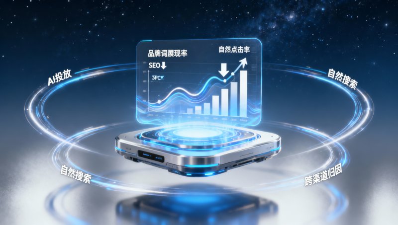 После запуска сервиса стратегии размещения рекламы AI+SEM, затраты на клики клиента A снизились, но объем поиска по брендовым запросам также уменьшился — алгоритм, возможно, «перехватывает» собственный трафик.