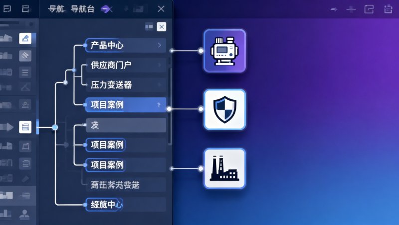 Как использовать интеллектуальный конструктор сайтов Eyingbao? Руководство для новичков не раскрыто: структура навигационной панели, сгенерированной ИИ, не поддерживает настройку значков для подменю