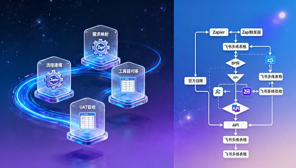 营销自动化咨询交付的流程图，能否直接对接你现有的Zapier或飞书多维表格？