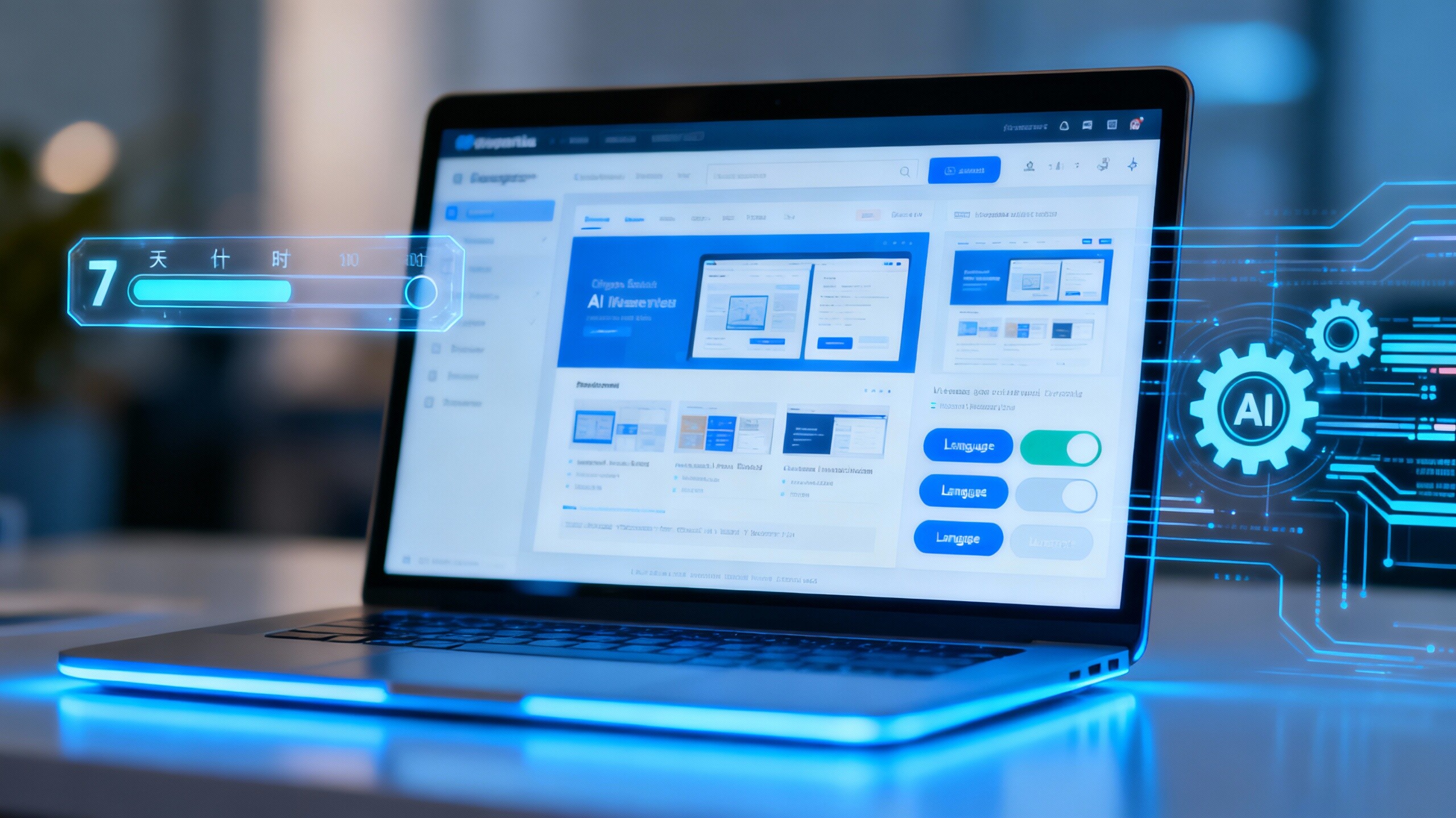 AI-driven website construction services, allowing even beginners to launch a new site in 7 days
