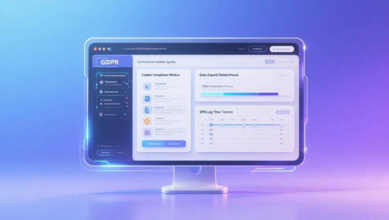 Does the enterprise-grade self-service website building system tutorial cover GDPR compliance configurations? Includes cookie popup management, data export/deletion automation workflows