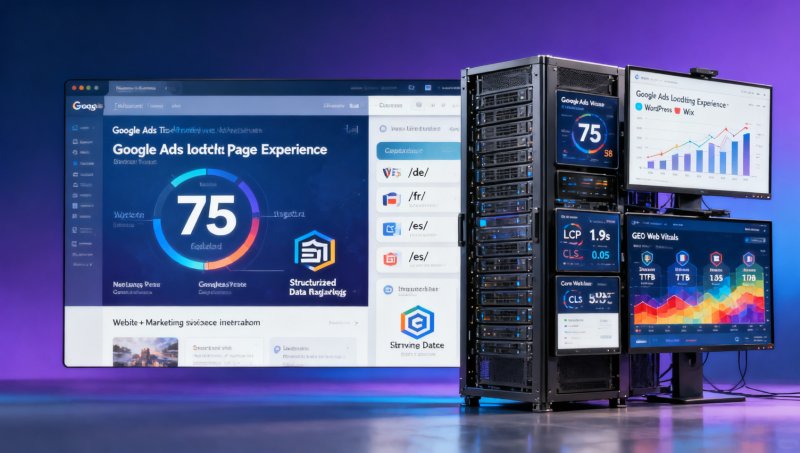 Comparison of overseas advertising performance on website platforms reveals: Wix's 'landing page experience score' in Google Ads is generally 17 points lower than WordPress