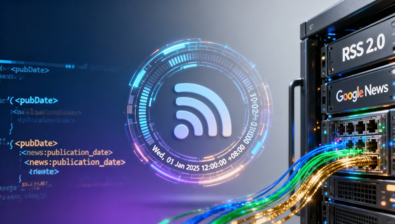 Can RSS feeds exported from a multi-platform distribution system be correctly captured and recognized by Google News with their publication timestamps?