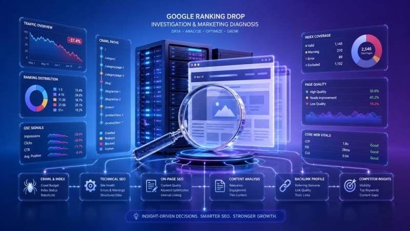 What should I check first if my Google ranking drops?