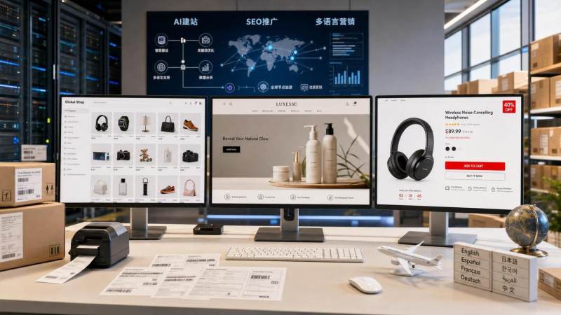 Which models are suitable for AI website building for cross-border e-commerce？Analysis of the differences among mass-listing sites、brand sites and hit-product sites