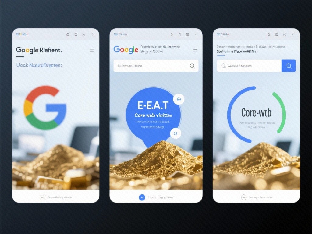 Googleランキング：自然トラフィックの金鉱を解錠、E-E-A-T権威とCore Web Vitals性能でGoogle検索トップページを制覇