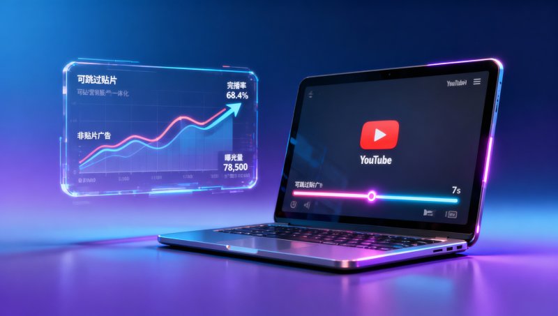 YouTube広告配信で「非スキップ広告」の露出量は多いが、「スキップ可能な貼り紙広告」の完視率はより高い――購買意思決定者は完全なソリューションを見ることをより望む