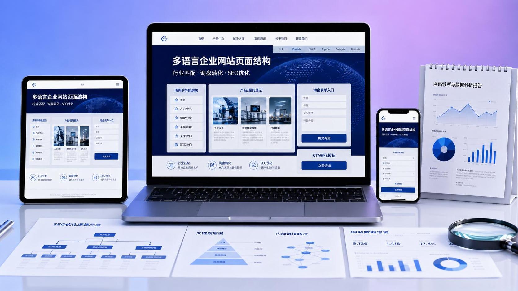 海外貿易向けウェブサイト制作事例は何を重点的に見るべきか？業界適合性、機能構成とSEOの基礎