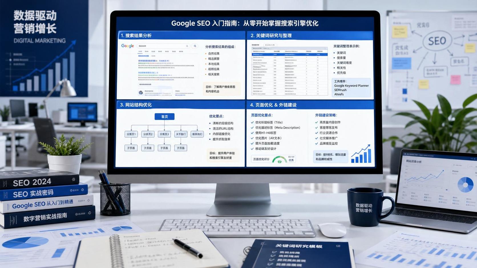 Google SEOはどう始めるべきか？キーワード、ページ最適化から外部リンク構築までの基本フレームワーク