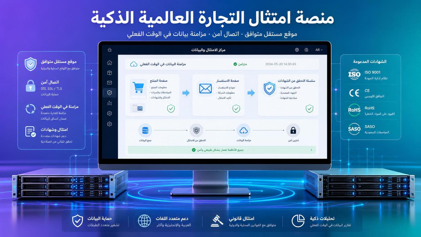 サウジアラビアSASO要求B2B独立サイトへのアラビア語コンプライアンスモジュール組み込み