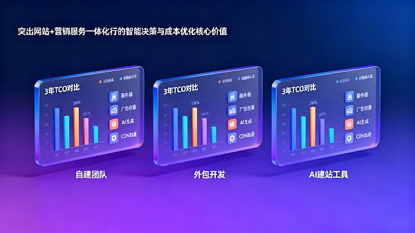 AI 웹사이트 구축 비용 비교: 자체 팀 구축 vs 외주 개발 vs AI 웹사이트 도구, 3년 TCO 계산 결과 놀라움