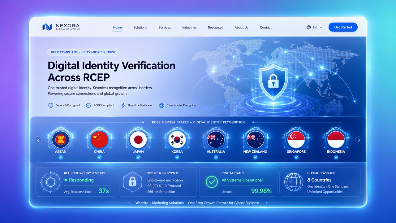 RCEP 회원국 간 크로스보더 공식 웹사이트 상호 인증 채널 개통