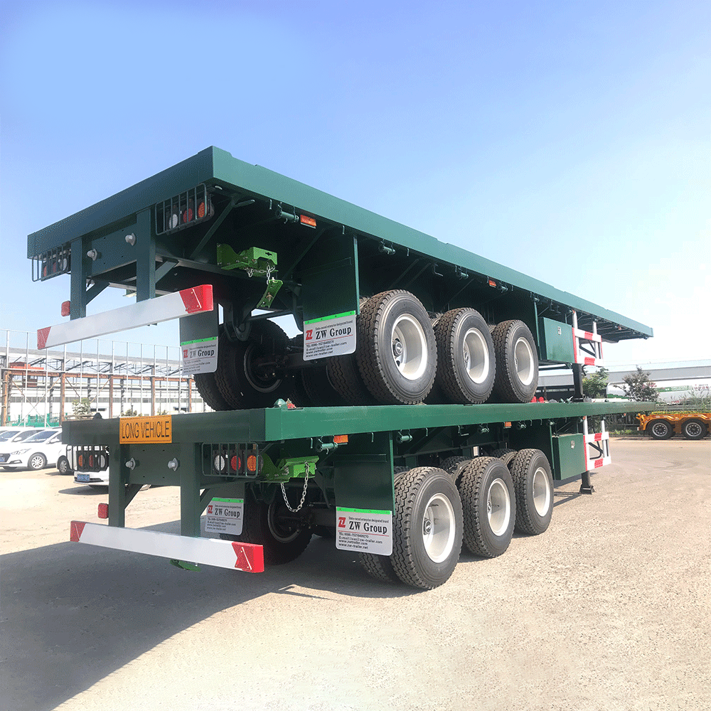 Tri axle Container Flatbed Semi Trailer