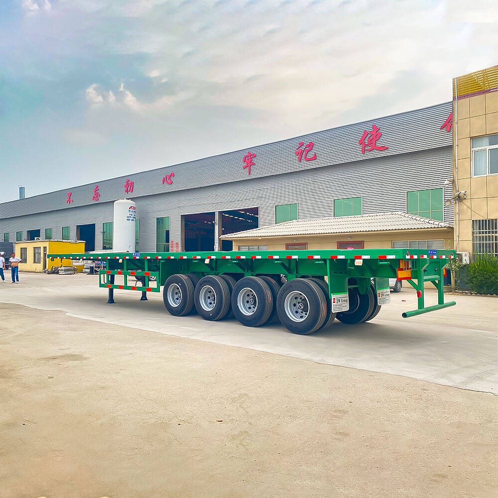 4 axles flatbed semi trailer