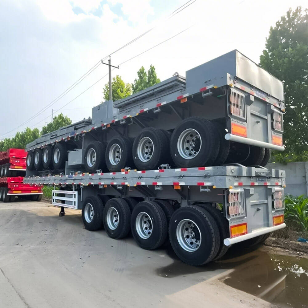 4 axle flatbed container semi trailer