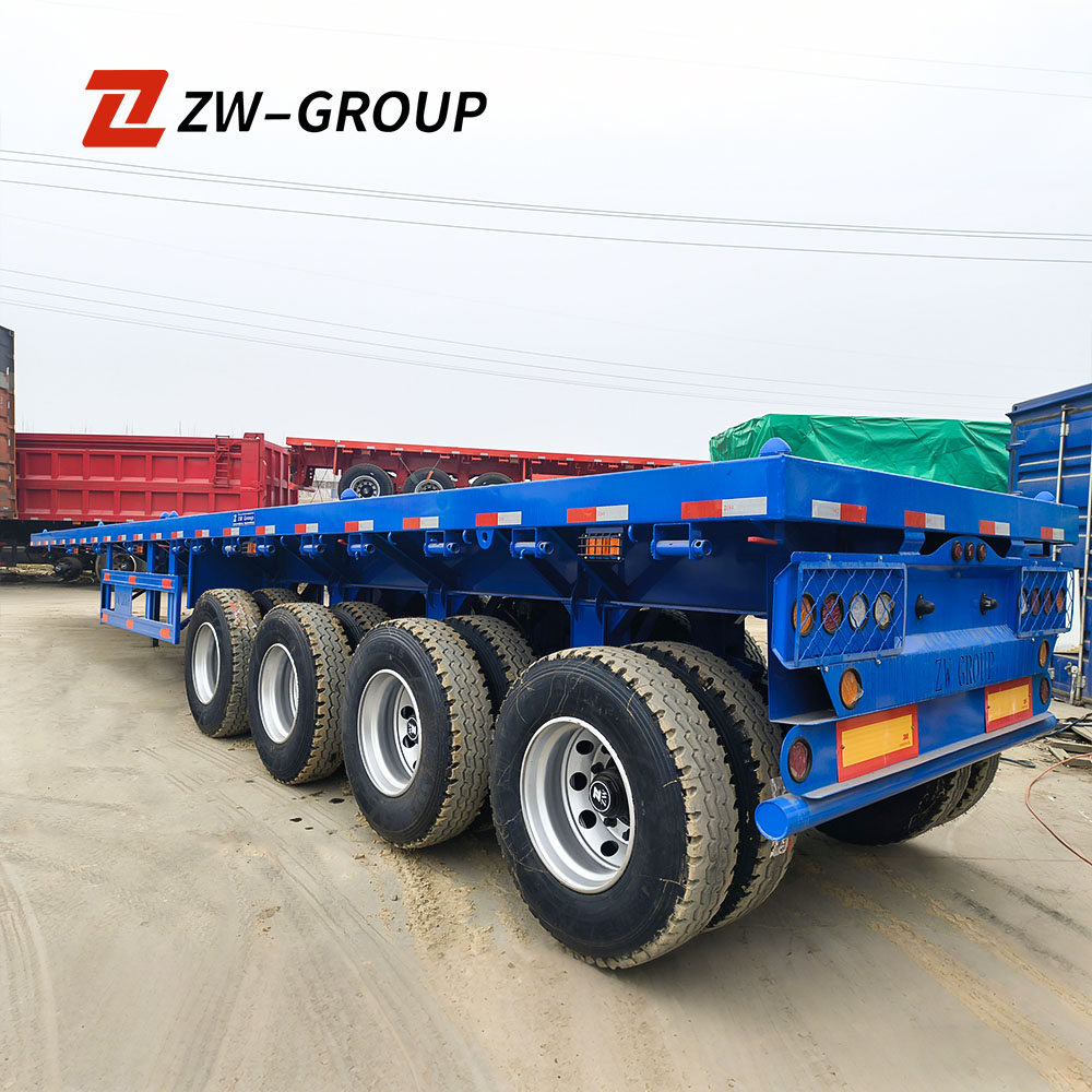 New 13M 4 Axle Semi Truck Flatbed Trailer