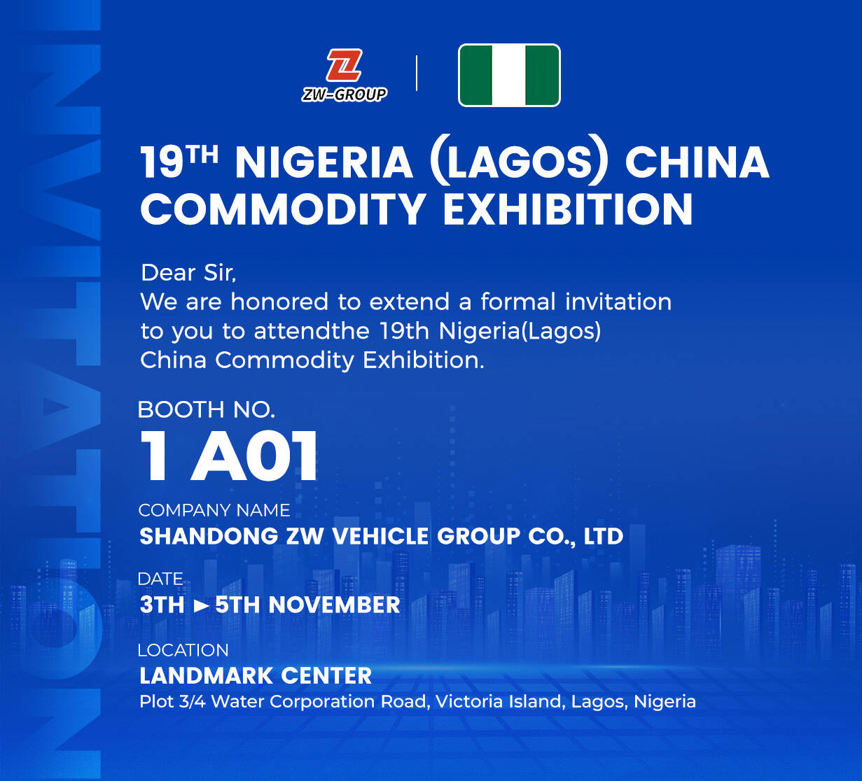 ZW Vehicle Group na 19ª Exposição de Produtos Chineses na Nigéria 2026