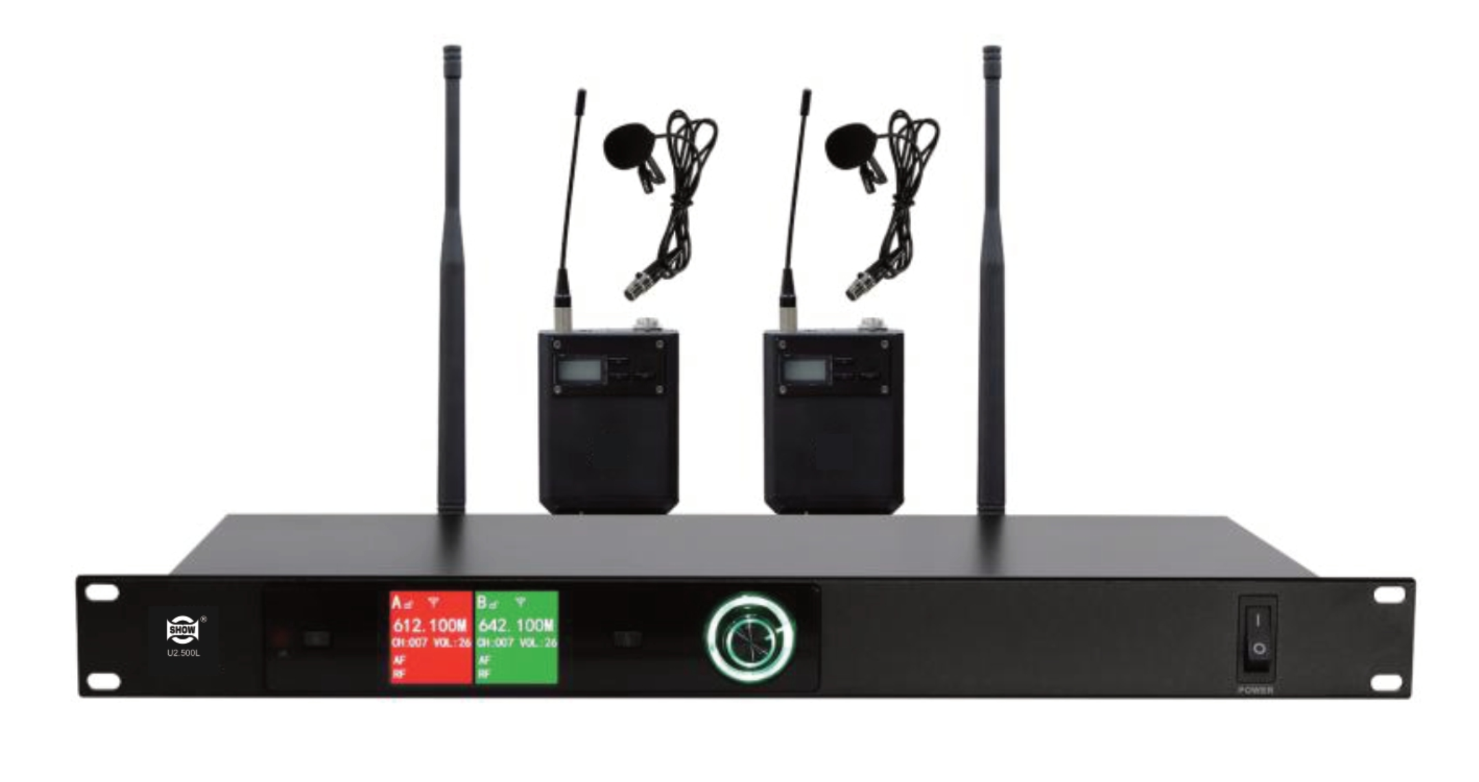 一拖二领夹无线话筒U2.500L