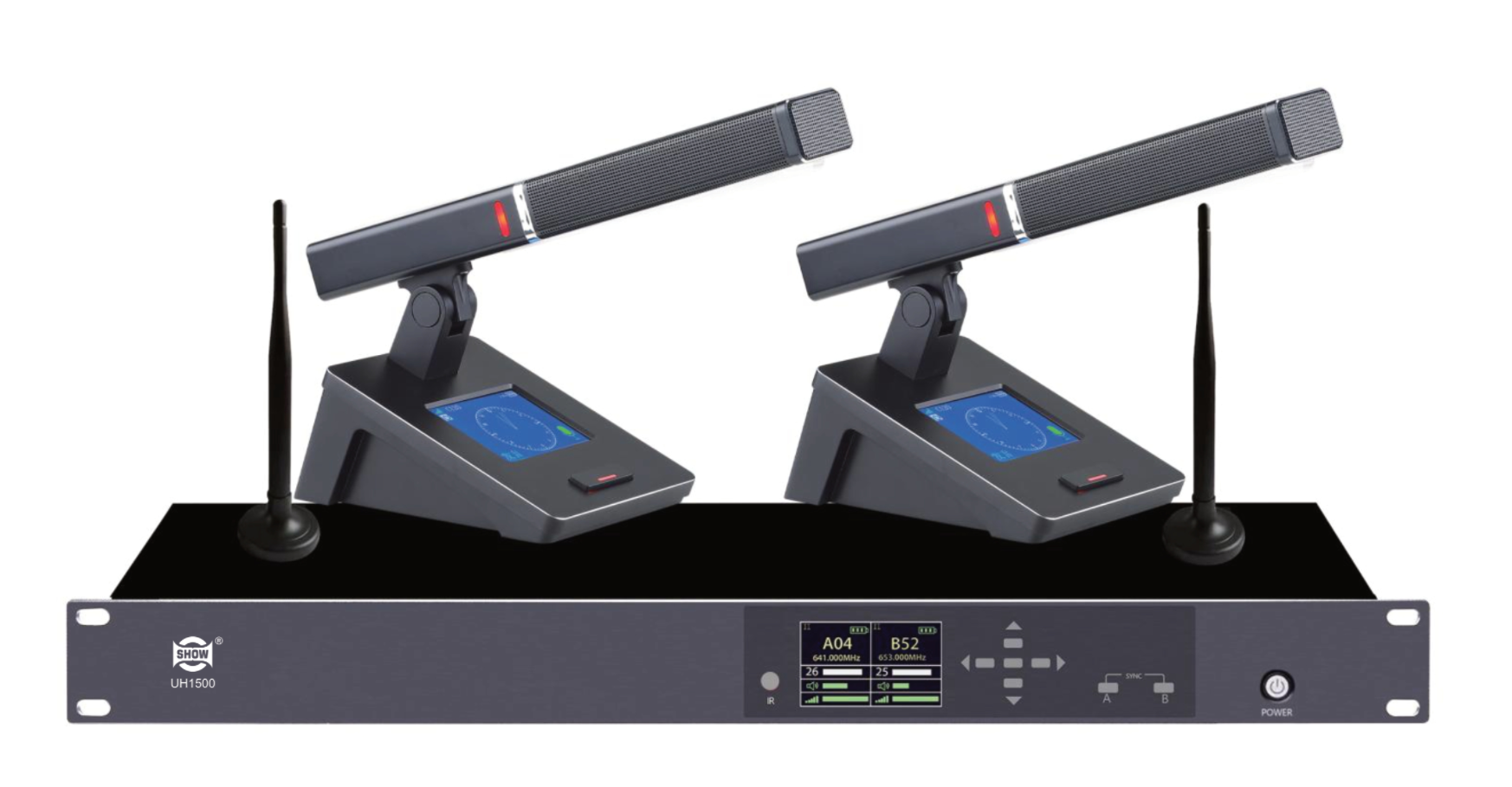 一拖二方管 无线会议话筒UH1500