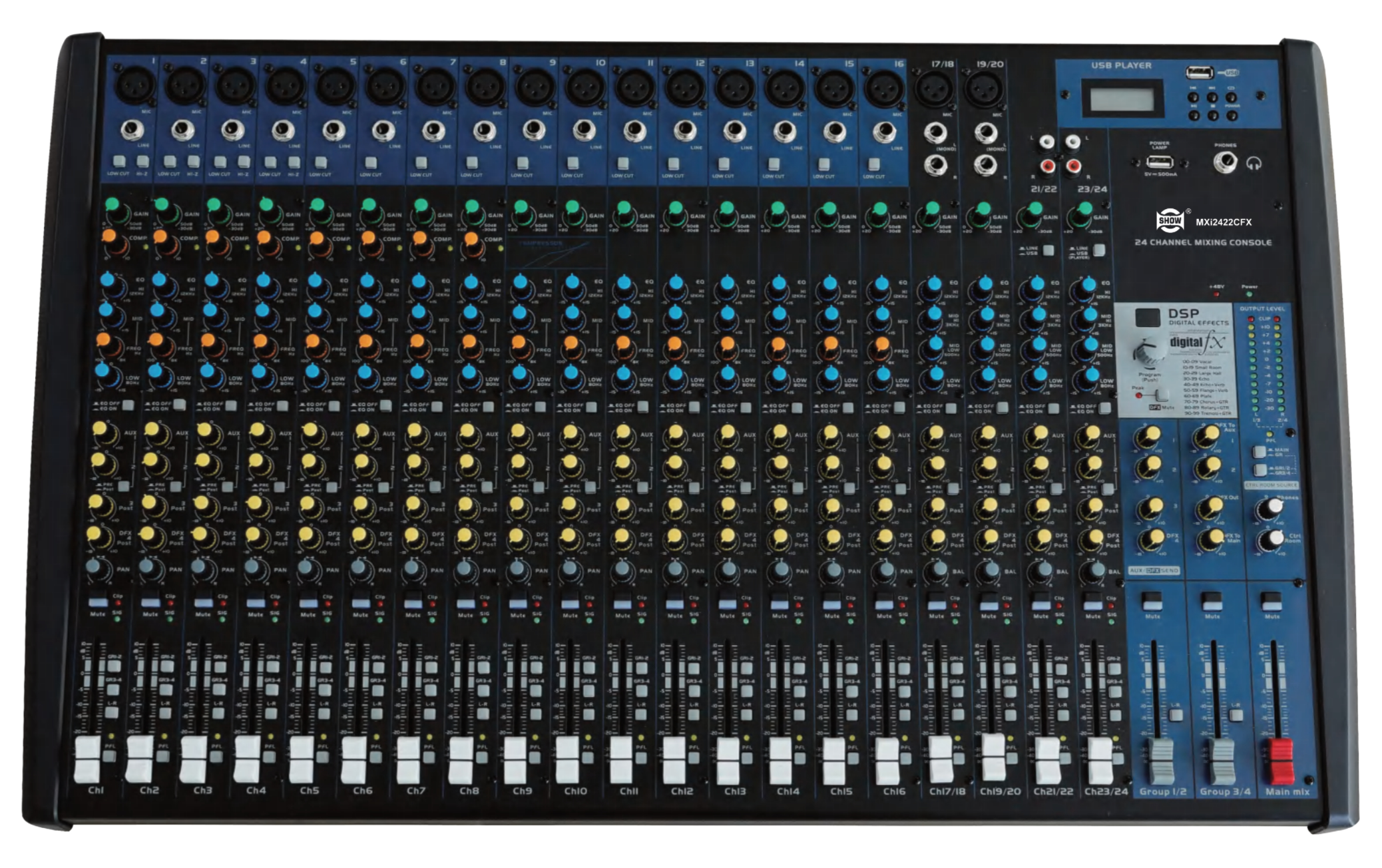 24路带效果带4编组调音台MXi2422CFX